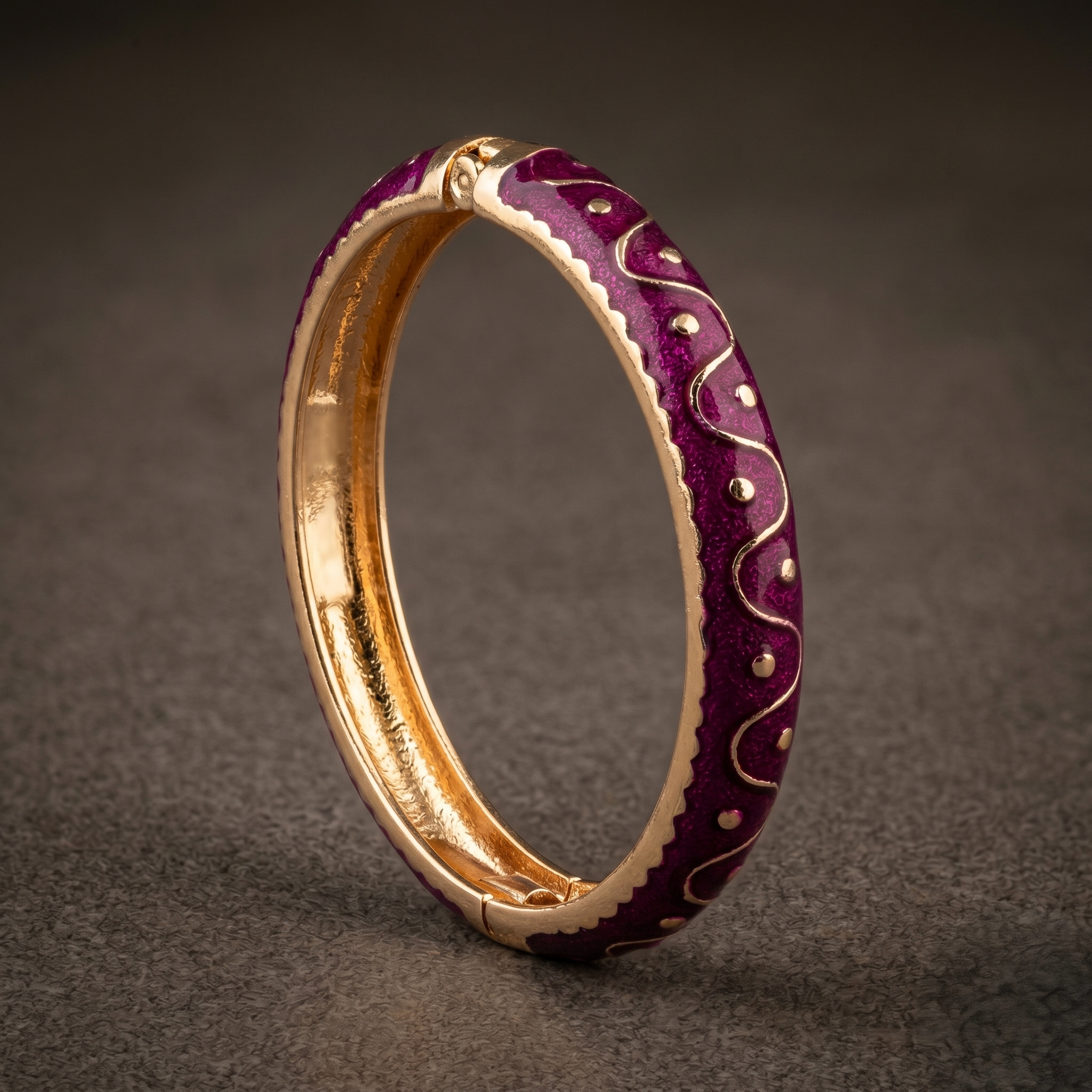 Wavy Enamel/Meenakari Bracelet close-up view - Avalna